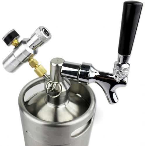  BACOENG 128 Ounce Pressurized Keg Growler, Kegerator for Home Brew Beer with Updated CO2 Regulator