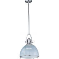 Maxim Lighting Maxim 25004CLSN Hi-Bay 1-Light Pendant, Satin Nickel Finish, Clear Halophane Glass, MB Incandescent Incandescent Bulb , 100W Max., Dry Safety Rating, Standard Dimmable, Glass Shade