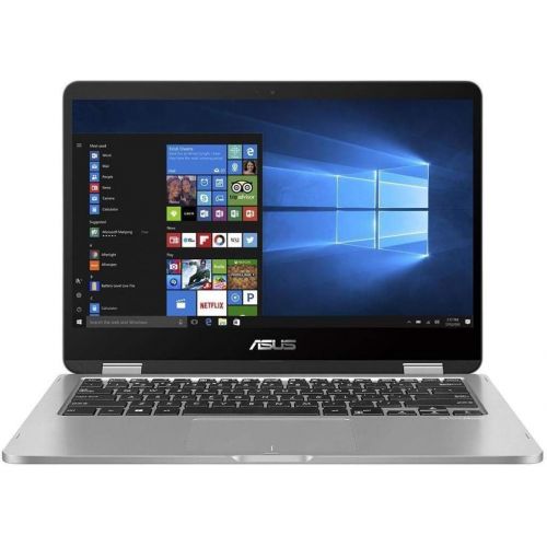 아수스 New ASUS VivoBook 2 in 1 Flip 14 FHD LCD Touchscreen Laptop Computer, Intel Pentium N5000 up to 2.7GHz, 4GB LPDDR4, 64GB eMMC, Bluetooth, Webcam, Micro HDMI, Fingerprint Reader, Wi