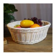HATHOR-23 Fruit Plate Creative Simple Rattan Bread Box Candy Snack Storage Basket (color : White, Shape : B)