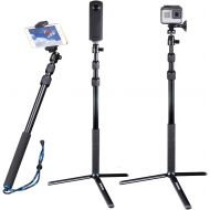 Smatree Telescoping Selfie Stick Compatible for GoPro Max/Hero 10/9/8/7/6/5/4/3+/3/Session/GOPRO Hero(2018)/Ricoh Theta S/V/Samsung Gear360/YI 4K/DJI OSMO Action Camera