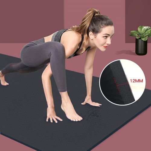  Hatha Yoga Extra Thick TPE Yoga Mat - 72x 32 Thickness 1/2 Inch -Eco Friendly SGS Certified - With High Density Anti-Tear Exercise Bolster For Home Gym Travel & Floor Outside