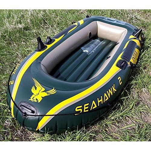 인텍스 Intex Seahawk 2 Inflatable 2 Person Floating Boat Raft with Oars & Pump (2 Pack)