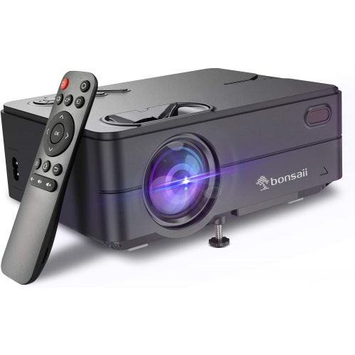  Bonsaii Movie Projector, Support 1080P 120 Display, Portable Home Theater Projector with 4500Lux and 50,000Hrs LED Lamp Life, Compatible with TV/Laptop/USB/PS4/DVD Player/Video Camera
