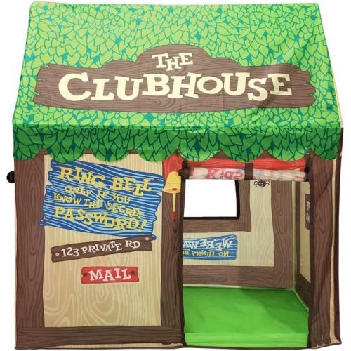  [아마존베스트]Swehouse Clubhouse Tent Kids Play Tents for Boys School Toys for Indoor and Outdoor Games Children Playhouse with Roll-up Door and Windows