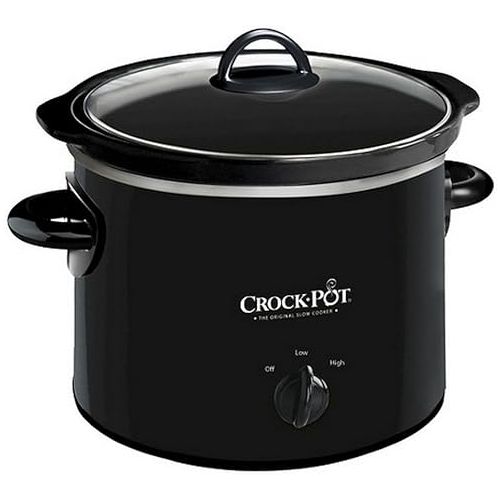 크록팟 Crock-Pot Small 2 Quart Round Manual Slow Cooker, Black (SCR200-B)