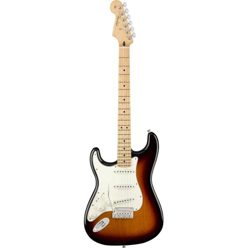  [아마존베스트]Fender Player Stratocaster, Left Handed - 3-Color Sunburst Bundle with Hard Case, Tuner, Strap, Instrument Cable, Strings, Picks, Capo, Fender Play Online Lessons, and Austin Bazaa