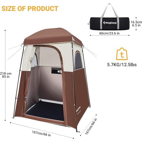  [아마존베스트]Kingcamp Oversize Extra Wide Camping Privacy Shelter Tent, Portable Outdoor Shower Tent Dressing Changing Room with Carry Bag, Camp Toilet, Easy Set Up
