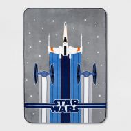 Disney Star Wars Plush Throw Blanket Blue X-Wing Starfighter 62 inches (L) x 90 inches (W)