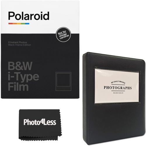 폴라로이드 Polaroid B&W i-Type Instant Film ? Black Frame Edition 8 Exposures + Black Album Holds 32 Photos