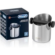 De'Longhi Knock Box for Coffee & Espresso Grounds, Easy & Mess-Free Disposal of Coffee Puck, Removable Bar and Non-Slip Base, Dishwasher Safe, Stainless Steel, 4-inch diameter,Silver
