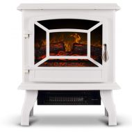VeenShop White Fireplace Stove Infrared Heater Freestanding Heating Settings, 1400W 17