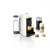 Nespresso VertuoPlus Coffee and Espresso Machine Bundle with Aeroccino Milk Frother by Breville, White