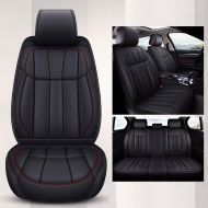 FENGWUTANG Car Seat Covers,Universal Leather Waterproof Front and Rear 5 Seats Full Set Car Seat Cushion Cover with Steering Wheel Covers for Most Cars SUV Van