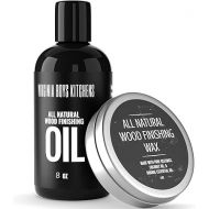 - Save $7 - Virginia Boys Kitchens - Made in USA - Wood Wax & Seasoning Oil Combo - Organic Beeswax and Coconut oil