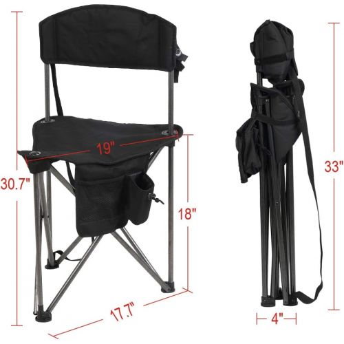  PORTAL Extra Large Quick Folding Tripod Stool with Backrest Fishing Camping Chair with Carry Strap캠핑 의자