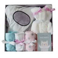 Nikkis Baby Girl Shower Gift Set, Newborn Essentials Gift Basket - Organic Bamboo Baby Hooded Towel, Organic...