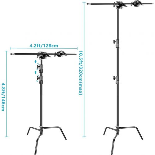 니워 [아마존베스트]Neewer Photo Studio Heavy Duty 10 feet/3 meters Adjustable C-Stand, 3.5 feet/1 meter Holding Arm, 2 Pieces Grip Head for Video Reflector, Monolight and Other Photographic Equipment