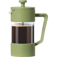 Oggi French Press Coffee Maker (12oz)- Borosilicate Glass, Coffee Press, Single Cup French Press, 3 cup Capacity, Olive