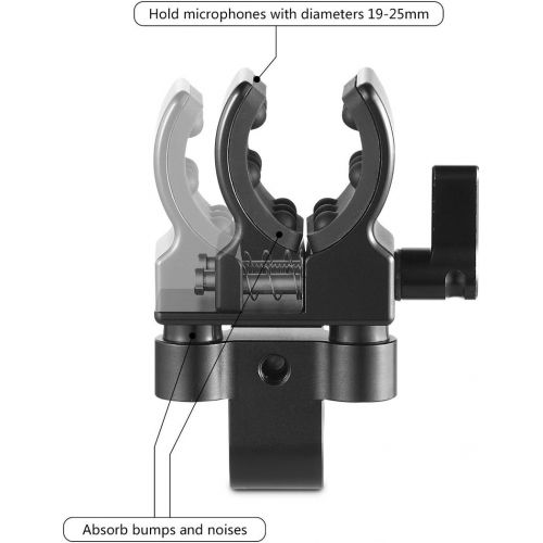  [아마존베스트]SMALLRIG Microphone Shotgun Microphone Mount for 1925mm Diameter) with Elastic Silica With Shock and Sound Absorption 1993