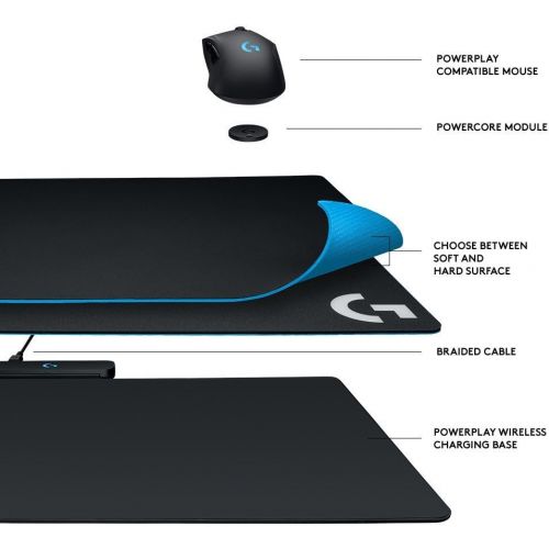  Amazon Renewed Logitech G Powerplay Wireless Charging System for G703, G903 Lightspeed Wireless Gaming Mice, Cloth or Hard Gaming Mouse Pad (Renewed)