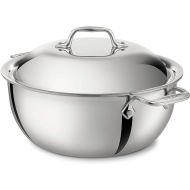 All-Clad D3 3-Ply Stainless Steel Dutch Oven 5.5 Quart Induction Oven Broiler Safe 600F Pots and Pans, Cookware Silver