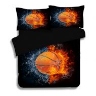 Nice Dodou 3D Basketball Printing Bedding Sets Soft and Comfortable Bed Linens Bedding 100% Polyester Duvet Cover Sets 3pcs (King)