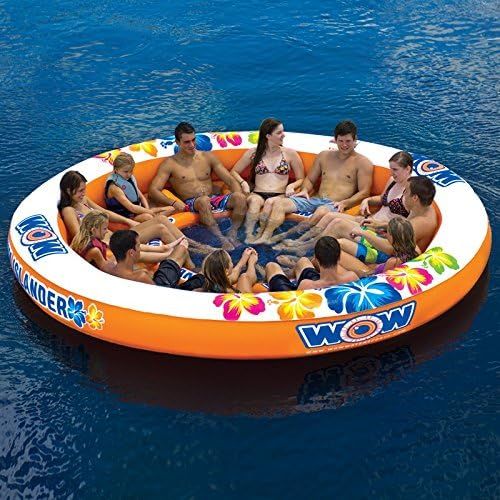  WOW Sports WOW World of Watersports Stadium Islander, HUGE Heavy Duty Floating Island with Mesh Seating and Backrest