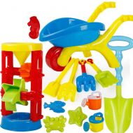 AODLK Baby Beach Toy Set Models and Molds Shovels Rakes Sand Bucket Toys Beach Play Sand Water Tool Toys Gift for Kid Color Random Easy Clean and Store