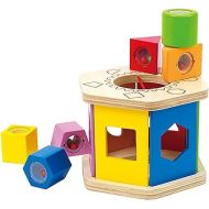 Hape Shake and Match Toddler Wooden Shape Sorter Toy Multicolor, L: 5.9, W: 4.8, H: 6.7 inch