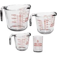 Anchor Hocking Glass Measuring Cups, 4 Piece Set (5 Ounce, 1 Cup, 2 Cup, 4 Cup liquid measuring cups)
