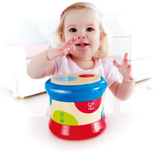  [아마존베스트]Hape Baby Drum | Colorful Rolling Drum Musical Instrument Toy For Toddlers, Rhythm & Sound Learning, Battery Powered (E0333)