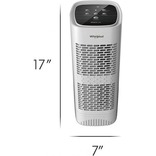  Whirlpool Whispure WPT60B, True HEPA Air Purifier, Activated Carbon Advanced Anti-Bacteria, Ideal for Allergies, Odors, Pet Dander, Mold, Smoke, Smokers, and Germs, Medium, Black