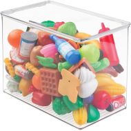 mDesign Stackable Closet Plastic Storage Bin Box with Lid - Container for Organizing Childs/Kids Toys, Action Figures, Crayons, Markers, Building Blocks, Puzzles, Crafts - 9 High -