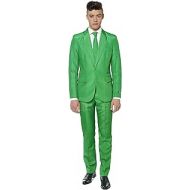SUITMEISTER Solid Green Suit - Size S, Includes Matching Blazer Jacket, Pants & Tie | Slim Fit Ugly Fancy Dress Outfits | Christmas Day Outfit, Office Party, Thanks Giving & Gather