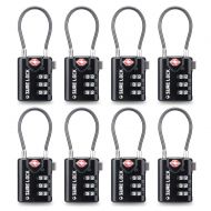 SURE LOCK TSA Compatible Travel Luggage Locks, Inspection Indicator, Easy Read Dials - 1, 2,4,6 & 8 Pack