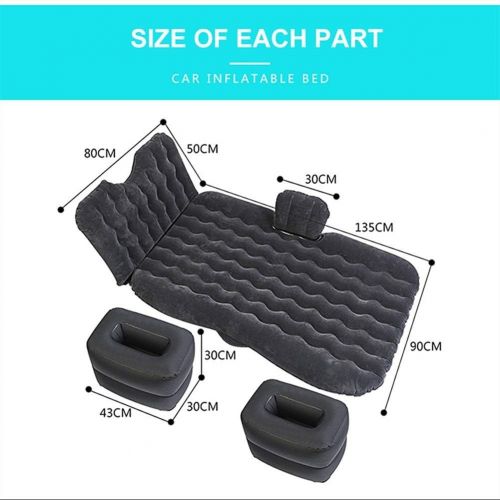  ZXD Universal Car Back Seat Cover Air Inflatable Travel Bed Mattress for Vehicle Sofa Outdoor Camping Cushion (Color Name : Grey)