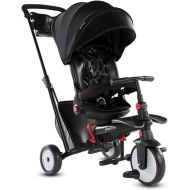 smarTrike STR7 6 in 1 Pushchair, Stroller, and Tricycle for 6-36 Months, With 5-Point Harness, Detachable Canopy, Storage bag, and Removeable Pedals, Black