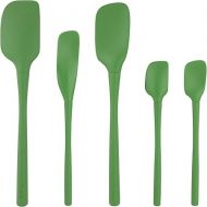 Tovolo Flex-Core® All Silicone Spatula Set of 5 for Meal Prep, Cooking, Baking, and More - Pesto