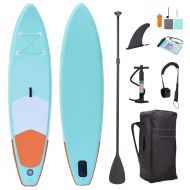 Inflatable DEERFAMY Stand Up Paddle Board 120x30x6inch SUP Board for All Round Touring with Storage Bag, Paddles, Fin, Leg Leash, Air Pump,Phone Pouch