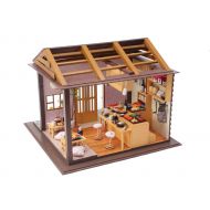 Cool Beans Boutique Miniature DIY Dollhouse Kit Wooden Japanese Sushi Shop with Dust Cover - Architecture Model kit (English Manual) 13827Z Sushi Shop 13827Z