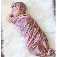 Mummy Hug Mummyhug Baby Receiving Blanket Newborn Wrap Floral Printed Swaddle Headband Set -Spring Series