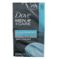 Dove Men+Care Clean Comfort Body+Face Bar, 4 Ounce, 6 Count (Pack of 2)