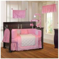 BabyFad Minky Pink 10 Piece Baby Crib Bedding Set