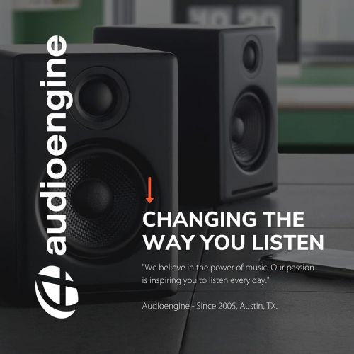  Audioengine A2+ Plus Wireless Speaker Bluetooth Desktop Monitor Speakers Home Music System aptX Bluetooth, 60W Powered Bookshelf Stereo Speakers AUX Audio, USB, RCA Inputs,16-bit D