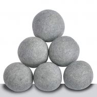 MM Wool Dryer Balls, Eco-friendly Reusable Better Alternative to Plastic Balls and Liquid Softener 7.5cm Large Dryer Ball, Gray (Pack of 6) Fabric Softener