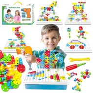 Toyvelt Building Block Games Set With Toy Drill & ScrewDriver Tool set Educational building blocks construction games Develop Fine Motor Skills - Best Kids Toys for boys & girls ag