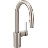 Moen Align Spot Resist Stainless One-Handle Modern Pulldown Bar Faucet with Power Clean and Reflex Docking System, 5965SRS, 0.375