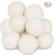 Asporter 12-Pack Wool Dryer Balls,XL Premium Reusable Natural Fabric Softener