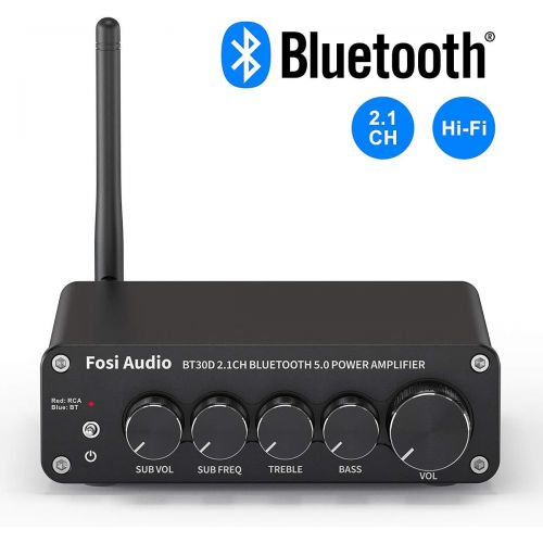  [아마존베스트]Fosi Audio BT30D Bluetooth 5.0 Stereo Audio Receiver Amplifier 2.1 Channel Mini Hi-Fi Class D Integrated Amp 50 Watt x2+100 Watt for Home Outdoor Passive Speakers/Subwoofer Powered